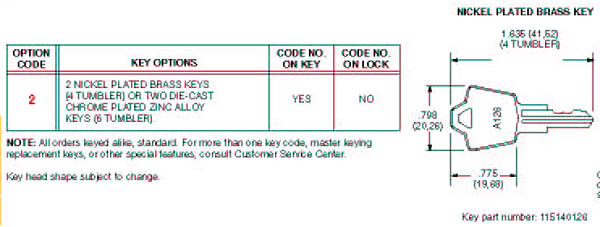 technical drawing of key