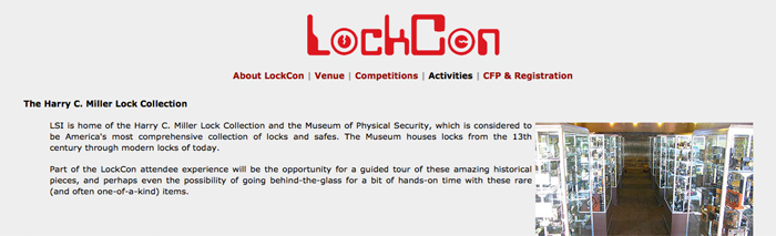 LockCon 2012, home of the world championships lockpicking, impressioning and safe combo manipulation