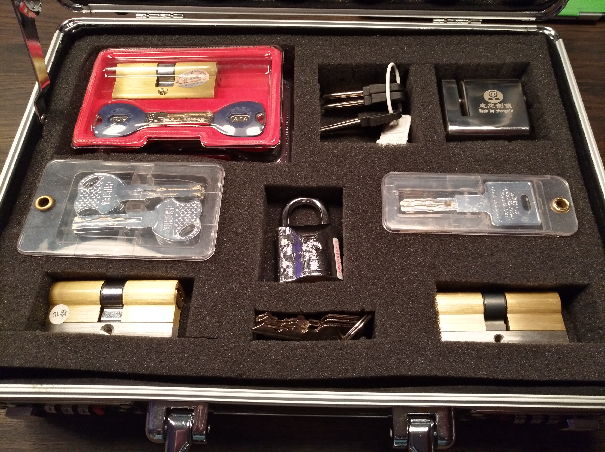Case with Chinese locks